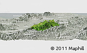 Satellite Panoramic Map of Tocoa, lighten, semi-desaturated