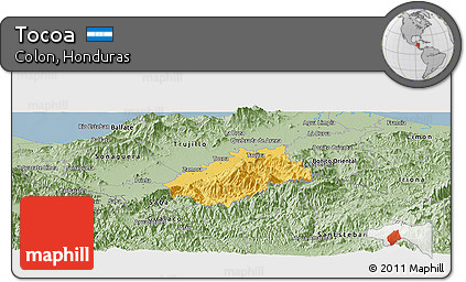 Savanna Style Panoramic Map of Tocoa