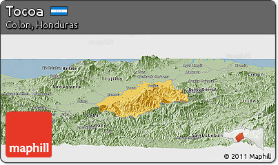 Savanna Style Panoramic Map of Tocoa
