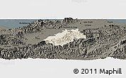 Shaded Relief Panoramic Map of Tocoa, darken