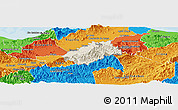 Shaded Relief Panoramic Map of Tocoa, political outside