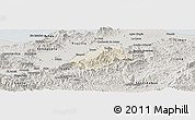 Shaded Relief Panoramic Map of Tocoa, semi-desaturated