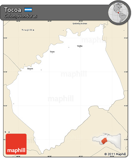 Classic Style Simple Map of Tocoa