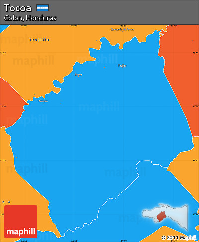 Political Simple Map of Tocoa