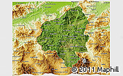 Satellite 3D Map of Copan, physical outside
