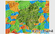 Satellite 3D Map of Copan, political outside