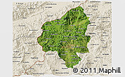 Satellite 3D Map of Copan, shaded relief outside