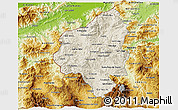 Shaded Relief 3D Map of Copan, physical outside