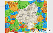 Shaded Relief 3D Map of Copan, political outside