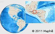 Shaded Relief Location Map of Concepcion, highlighted parent region, within the entire country