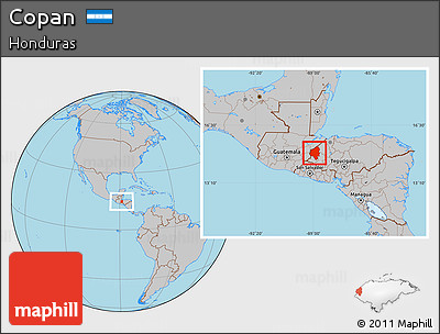 Gray Location Map of Copan