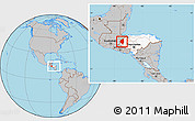 Gray Location Map of Copan, highlighted country, within the entire country