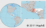 Gray Location Map of Copan, highlighted country