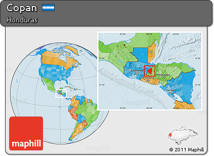 Political Location Map of Copan