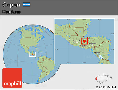 Savanna Style Location Map of Copan