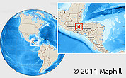 Shaded Relief Location Map of Copan, within the entire country