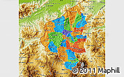 Political Map of Copan, physical outside