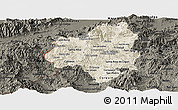 Shaded Relief Panoramic Map of Copan, darken