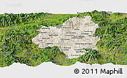 Shaded Relief Panoramic Map of Copan, satellite outside