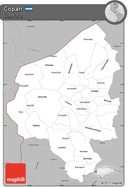 Gray Simple Map of Copan