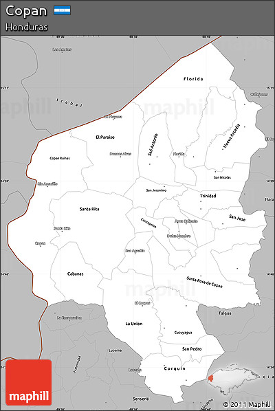 Gray Simple Map of Copan