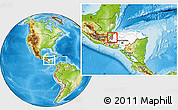 Physical Location Map of Trinidad, highlighted country, highlighted parent region, within the entire country