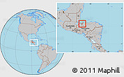 Gray Location Map of La Lima, within the entire country