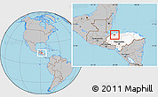 Gray Location Map of La Lima, highlighted country