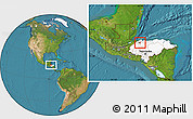 Satellite Location Map of La Lima, highlighted country