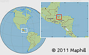 Savanna Style Location Map of La Lima, within the entire country