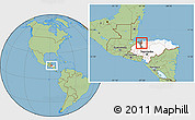 Savanna Style Location Map of La Lima, highlighted country, highlighted parent region