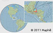 Savanna Style Location Map of La Lima, highlighted parent region, within the entire country, hill shading