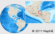 Shaded Relief Location Map of La Lima