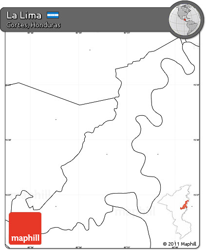 Blank Simple Map of La Lima, no labels