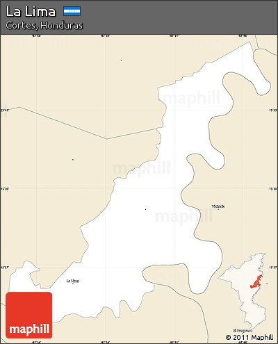 Classic Style Simple Map of La Lima