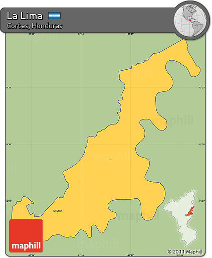 Savanna Style Simple Map of La Lima, cropped outside