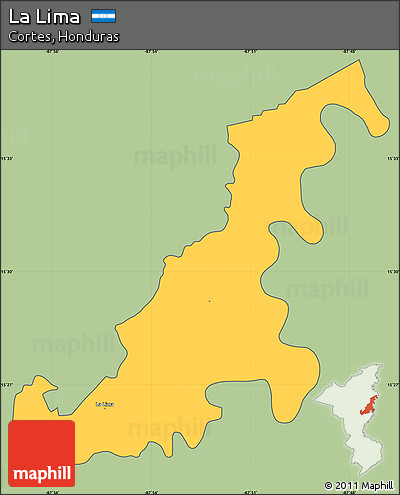 Savanna Style Simple Map of La Lima, cropped outside