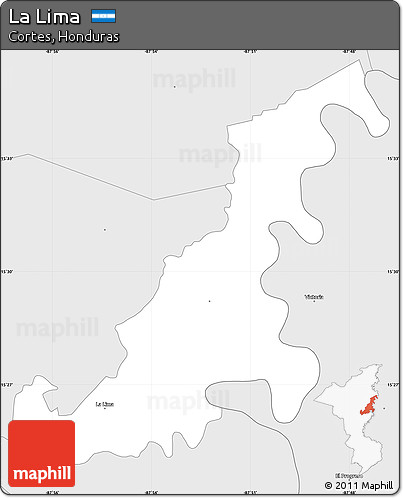 Silver Style Simple Map of La Lima
