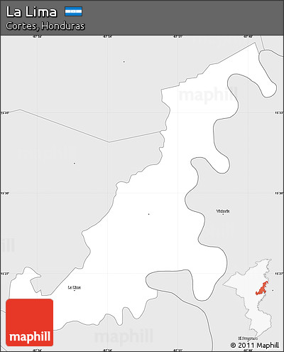 Silver Style Simple Map of La Lima