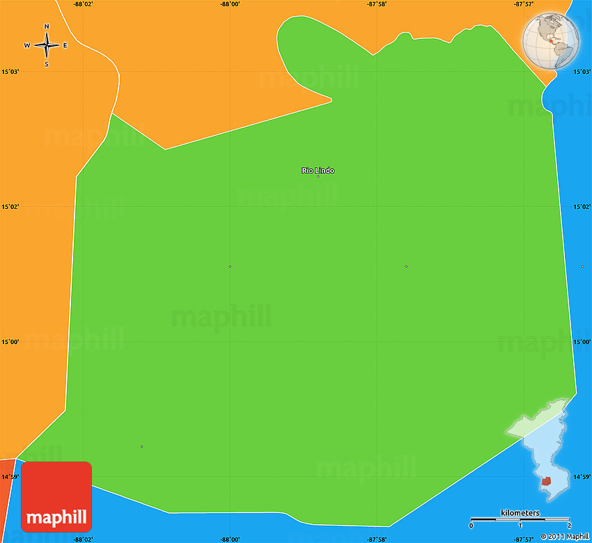 Political Simple Map of San Francisco De Yojoa
