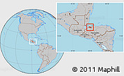 Gray Location Map of San Pedro Sula