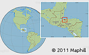 Savanna Style Location Map of San Pedro Sula