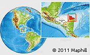 Physical Location Map of Gracias a Dios, highlighted country, within the entire country