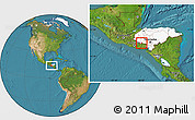 Satellite Location Map of Colomoncagua, highlighted country