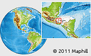 Physical Location Map of San Juan, highlighted country, within the entire country