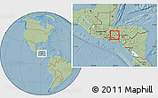 Savanna Style Location Map of San Juan, hill shading