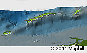 Physical 3D Map of Islas de Bahia, darken