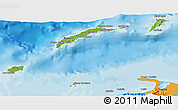 Physical 3D Map of Islas de Bahia, political outside