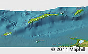 Physical 3D Map of Islas de Bahia, satellite outside