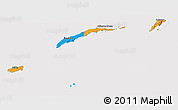 Political 3D Map of Islas de Bahia, cropped outside